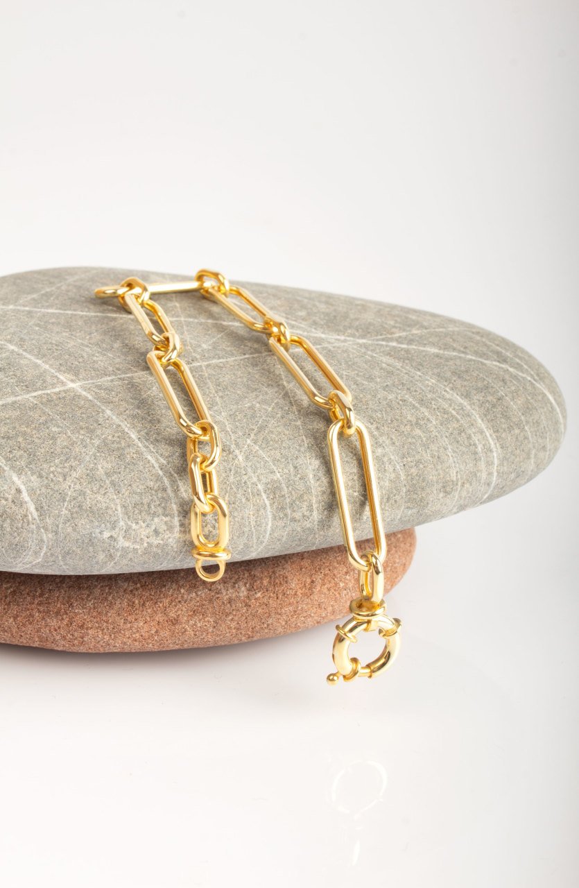 Long Oval Loops Bracelet / Yellow Gold