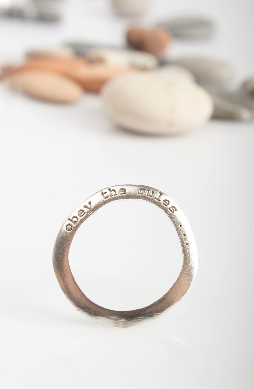 Obey Silver Charm Ring - I Do not Want