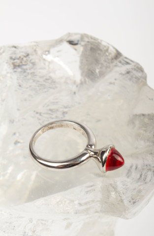 Red Stone Conic Ring