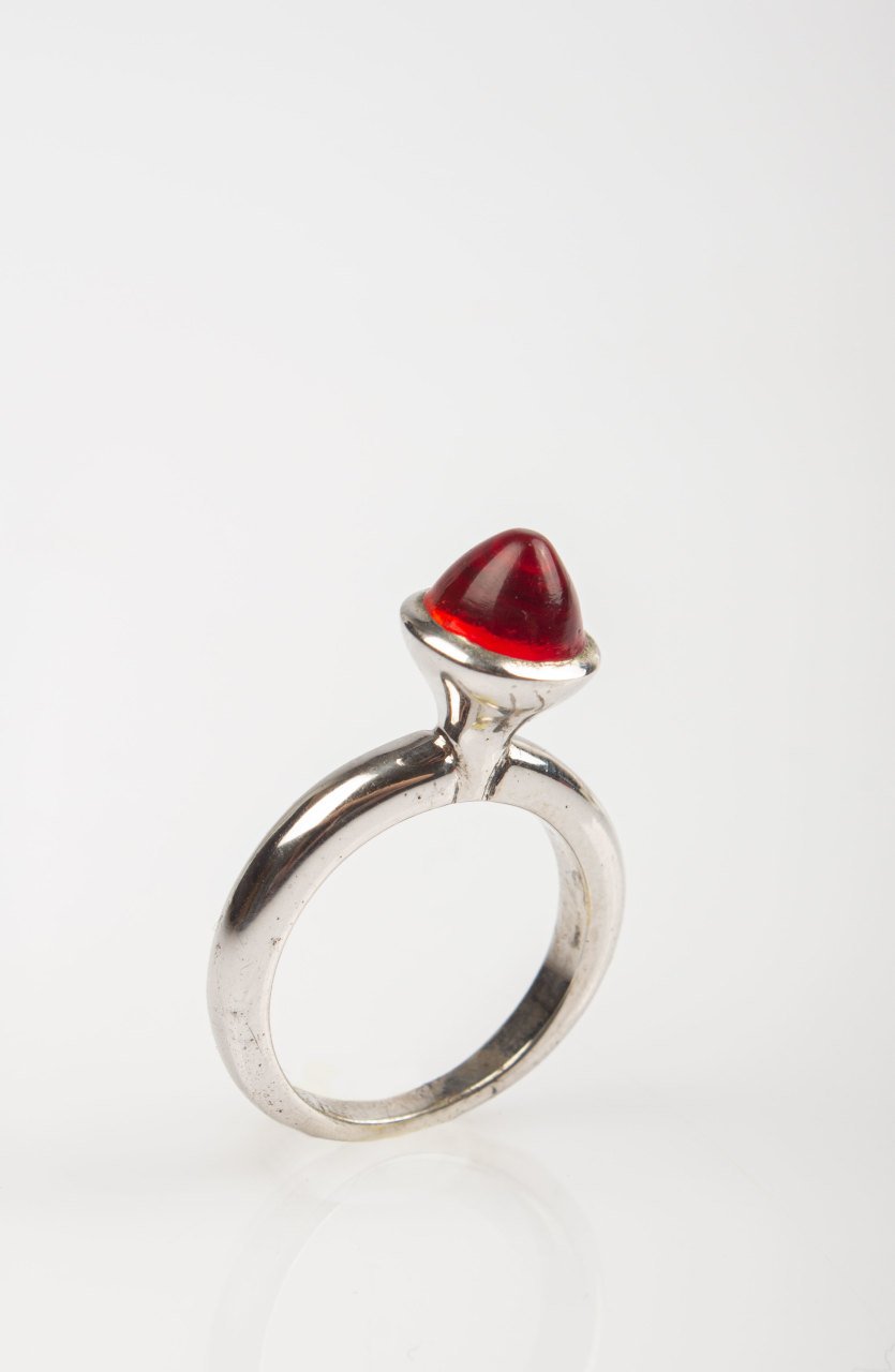 Red Stone Conic Ring
