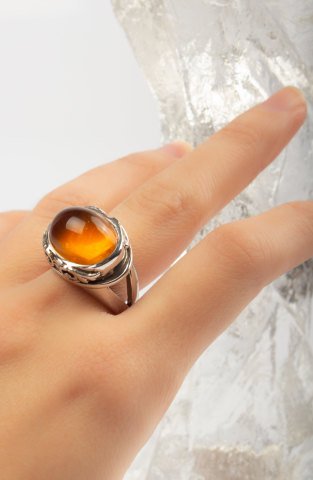 Orange Stone Embellished Ring
