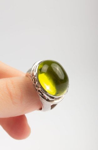 Olive Stone Embellished Ring