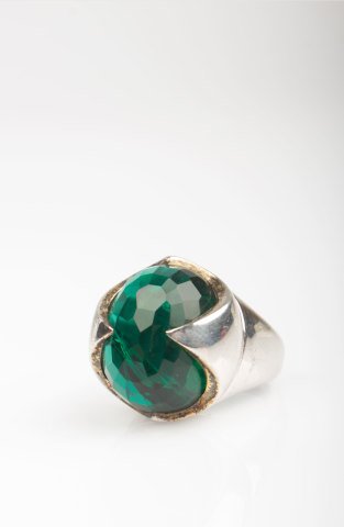 Green Façade Cut Stone Ring