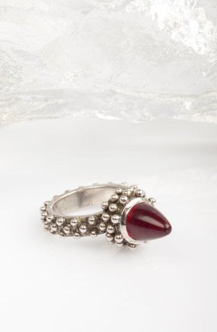 Clear Ruby Glass Ring