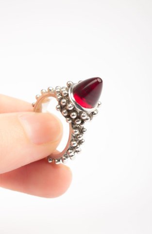 Clear Ruby Glass Ring