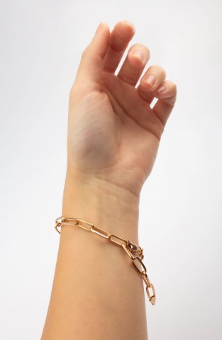 Oval Loop Chain Bracelet / Rose Gold