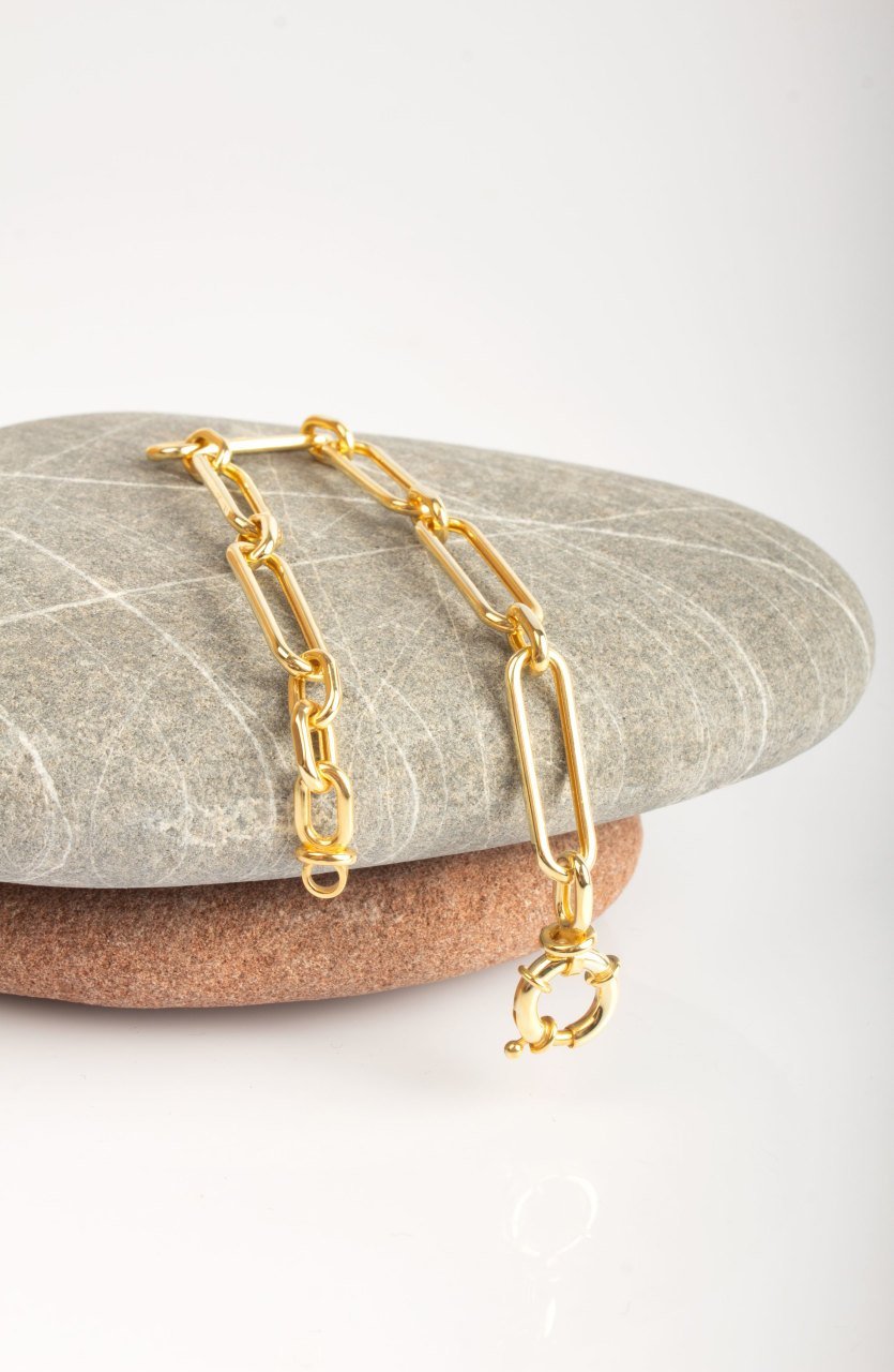 Long Oval Loops Bracelet / Yellow Gold
