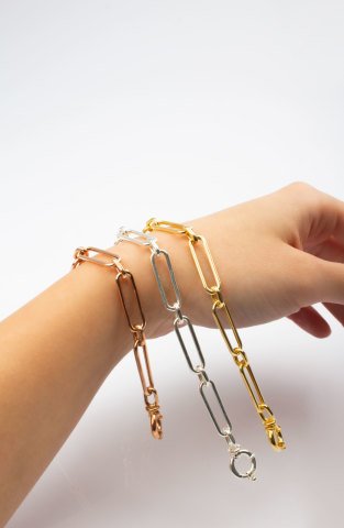 Long Oval Loops Bracelet / Yellow Gold