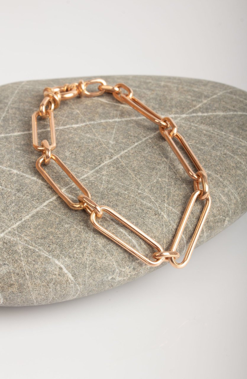 Long Oval Loops Bracelet / Rose Gold