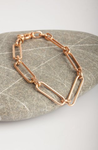Long Oval Loops Bracelet / Rose Gold