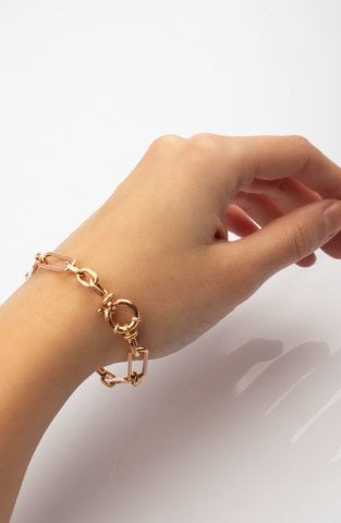 Long Oval Loops Bracelet / Rose Gold