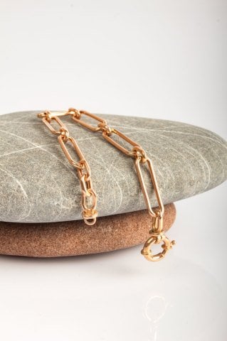 Long Oval Loops Bracelet / Rose Gold