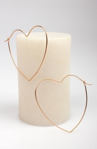 Wire Heart Earring / Rose