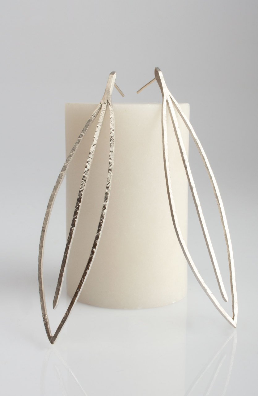 Extreme Long Leaf Earring / Silver