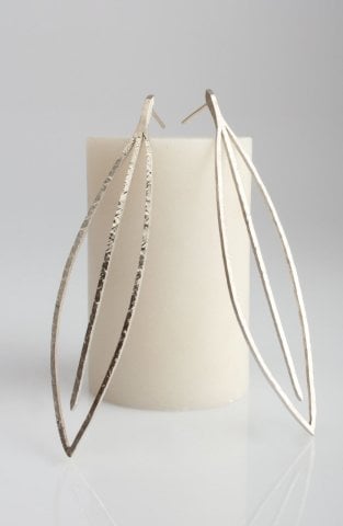 Extreme Long Leaf Earring / Silver