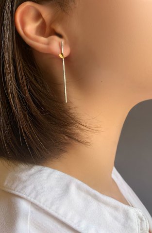 Small Heart on a Stick Earring / Silver
