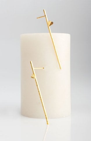 Small Heart on a Stick Earring / Yellow