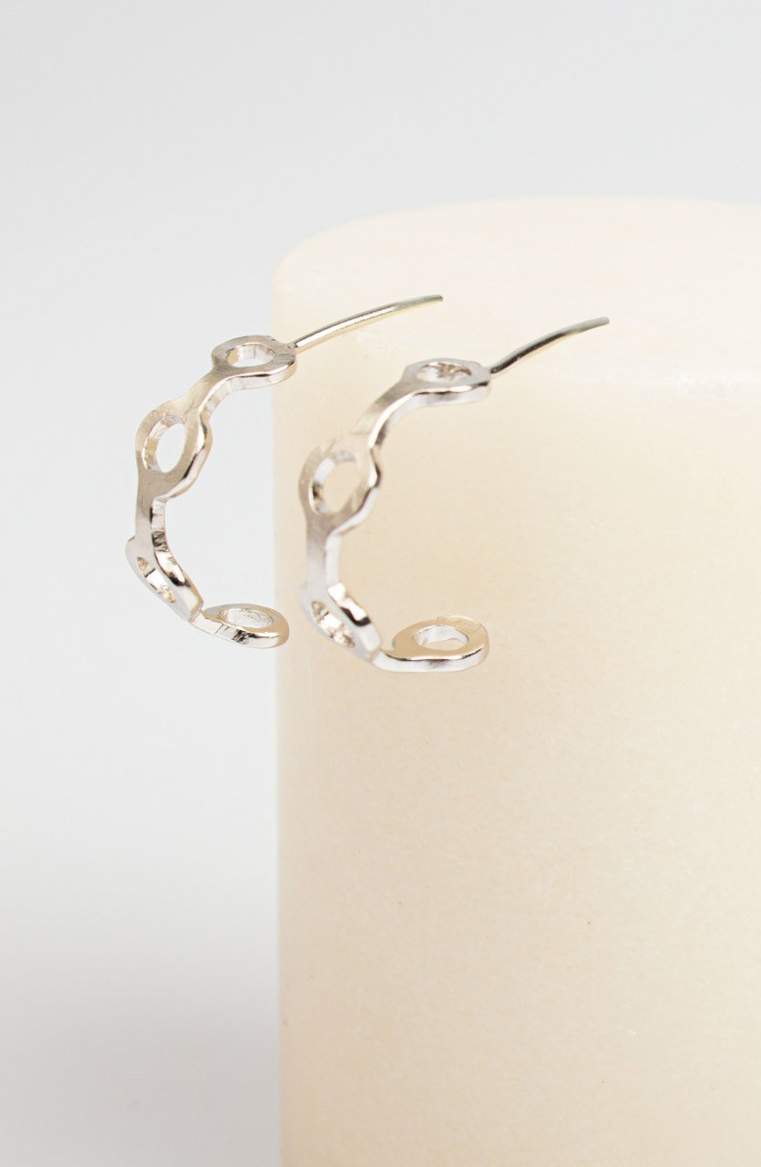 Delik Deşik Küpe Gümüş