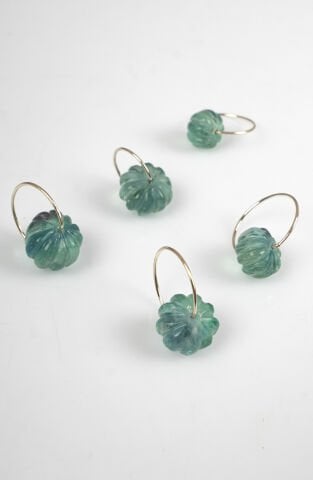 Yeşim Taşlı Çiçek Kolye Ucu - Koyu