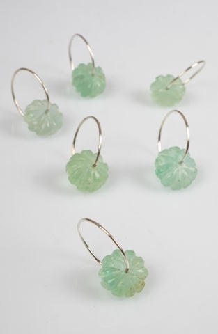 Yeşim Taşlı Çiçek Kolye Ucu - Açık