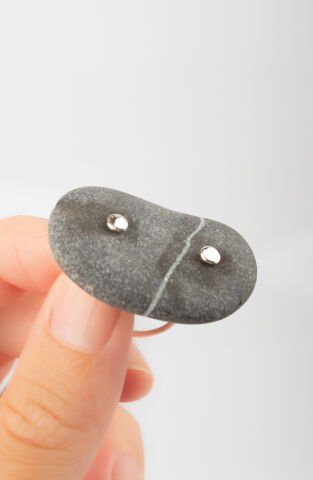 Çakıl Taşı Şans Yüzüğü / Oval Tek Çizgili