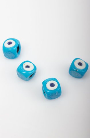 Evil Eye Cubic Glass Bead 