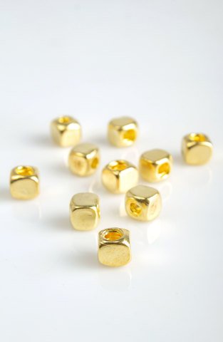 Yellow Gold Plated Silver Bead