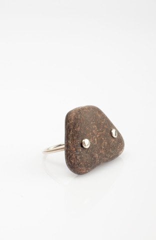 Lucky Sea Stone Ring / Dark Brown
