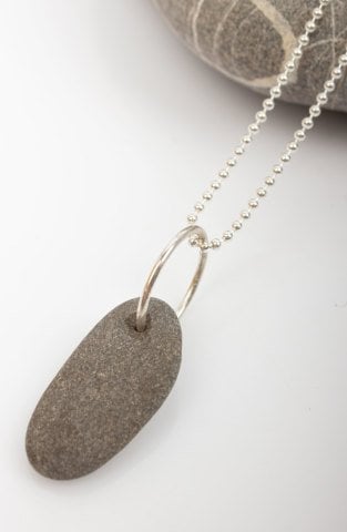 Lucky Sea Stone Ring / Flat Oval