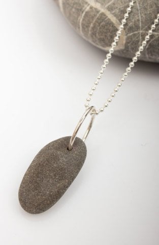 Lucky Sea Stone Ring / Flat Oval