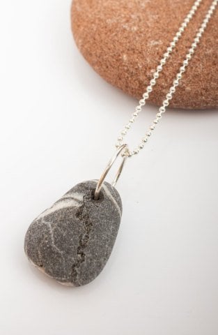 Lucky Sea Stone Ring / Almost a Letter E