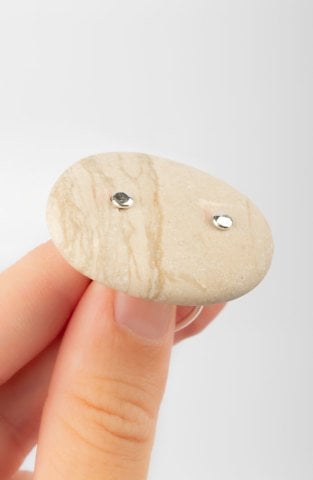 Çakıl Taşı Şans Yüzüğü / Bej Üzerine Bej Çizgili